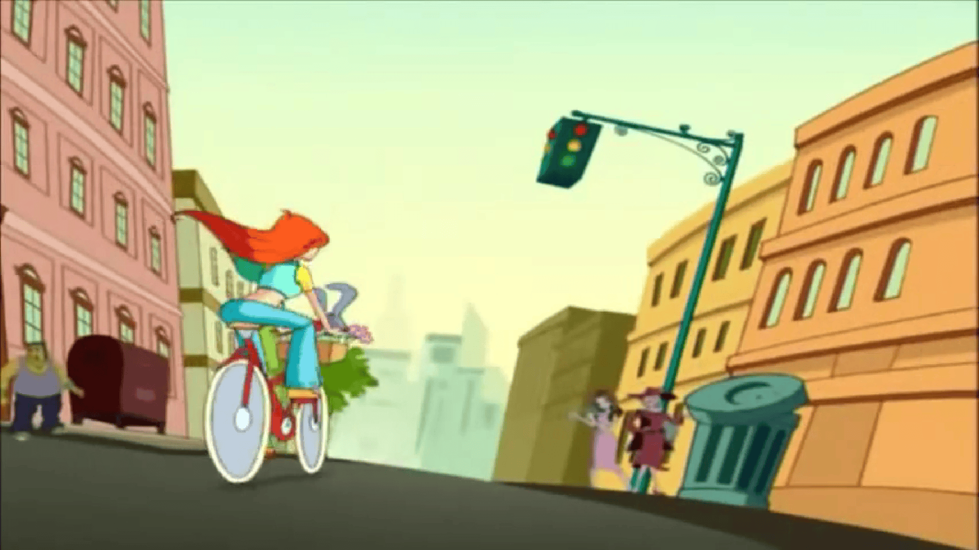 4kids dub opening scene - Bloom on a bicycle