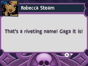 An image of a textbox showing that Robecca is currently saying: 