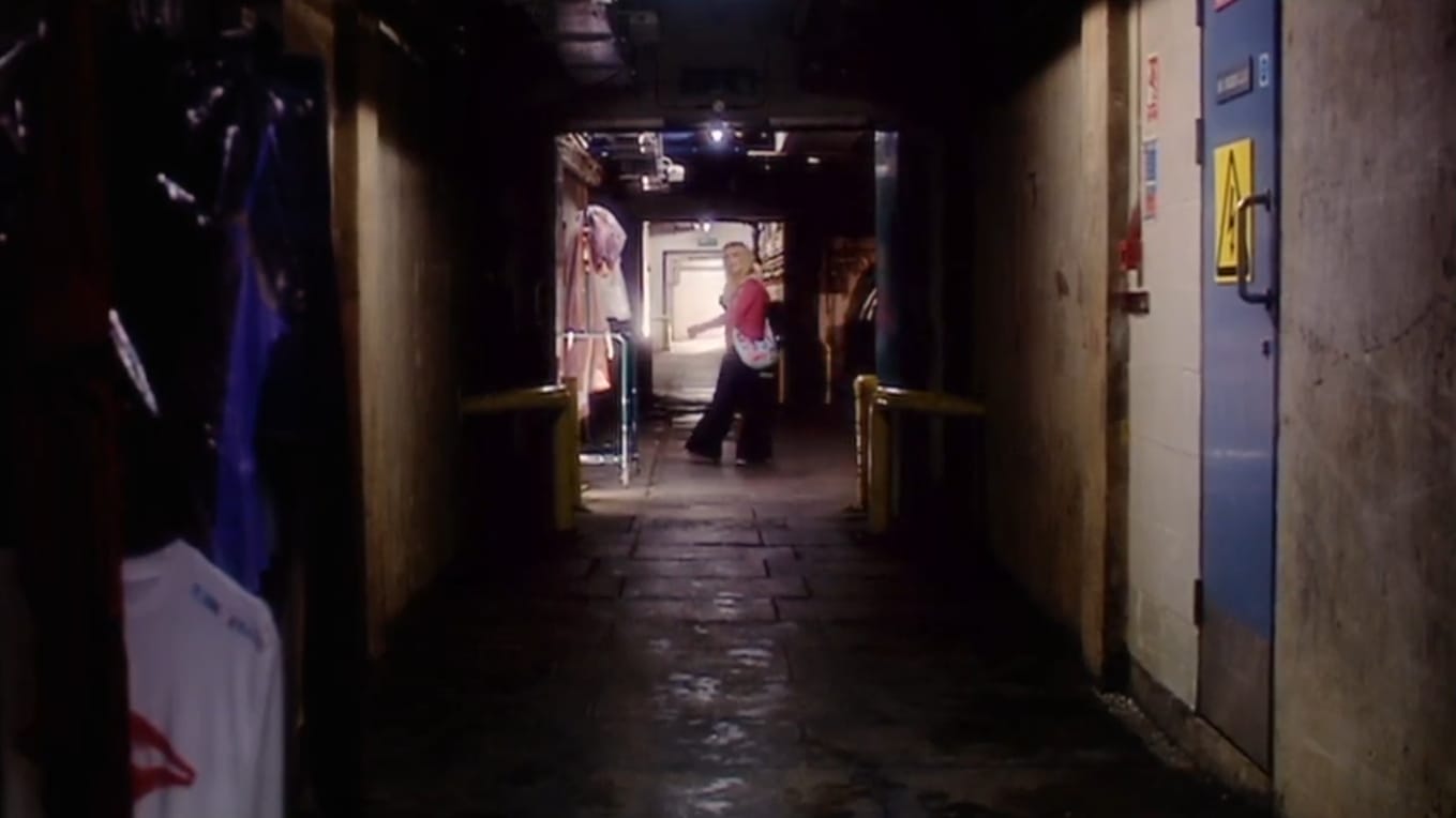 Rose seen through a creepy dark corridor.